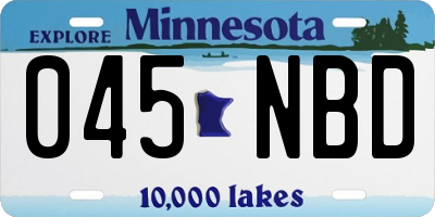 MN license plate 045NBD