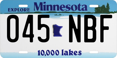 MN license plate 045NBF