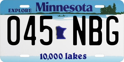 MN license plate 045NBG