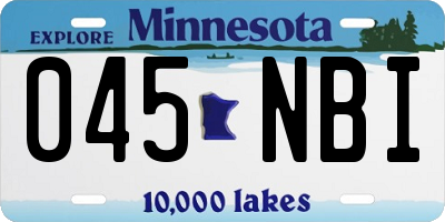 MN license plate 045NBI