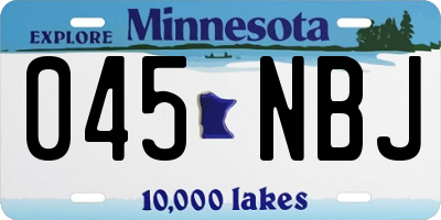 MN license plate 045NBJ