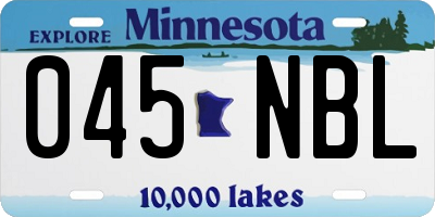MN license plate 045NBL