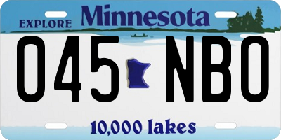 MN license plate 045NBO