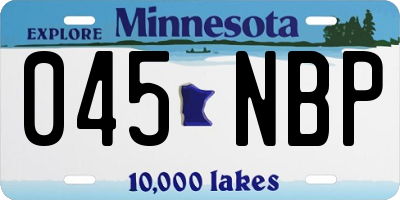 MN license plate 045NBP