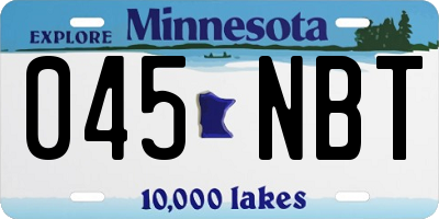 MN license plate 045NBT
