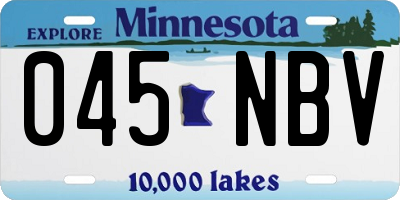 MN license plate 045NBV