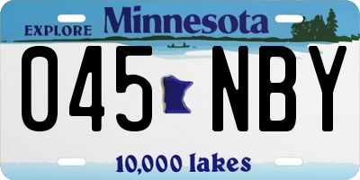 MN license plate 045NBY