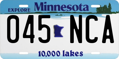 MN license plate 045NCA