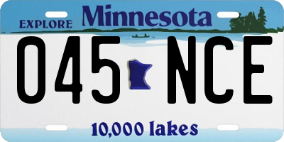 MN license plate 045NCE