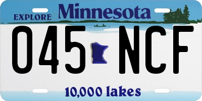 MN license plate 045NCF