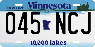 MN license plate 045NCJ