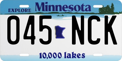 MN license plate 045NCK