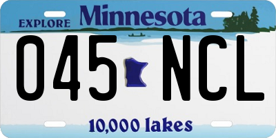 MN license plate 045NCL