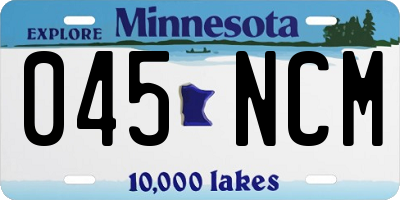 MN license plate 045NCM