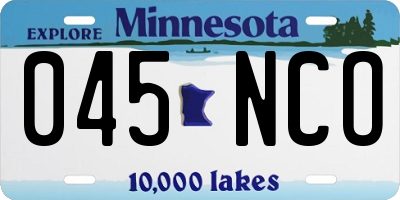 MN license plate 045NCO