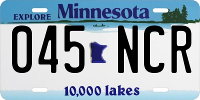 MN license plate 045NCR