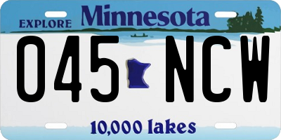 MN license plate 045NCW
