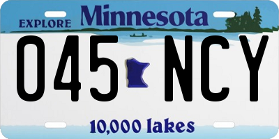 MN license plate 045NCY