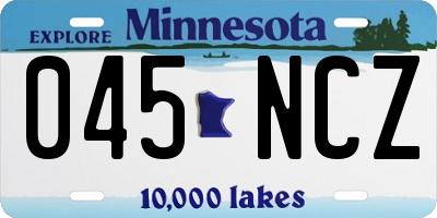 MN license plate 045NCZ