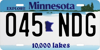 MN license plate 045NDG