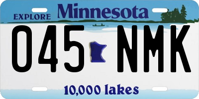 MN license plate 045NMK