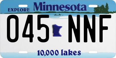 MN license plate 045NNF