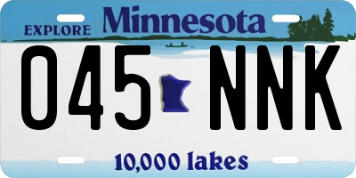 MN license plate 045NNK
