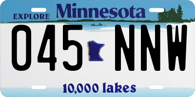 MN license plate 045NNW