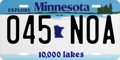 MN license plate 045NOA