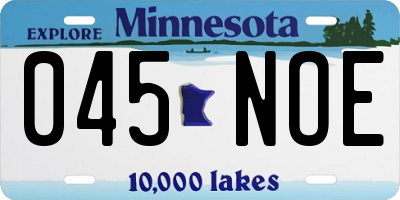 MN license plate 045NOE