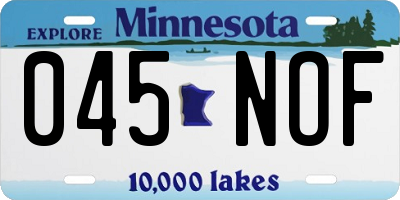 MN license plate 045NOF
