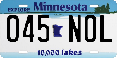 MN license plate 045NOL