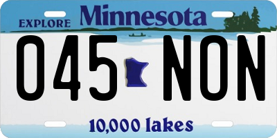 MN license plate 045NON