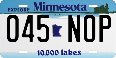 MN license plate 045NOP