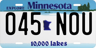 MN license plate 045NOU