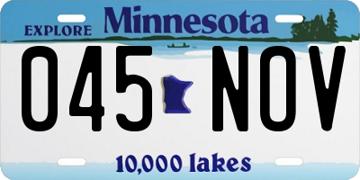 MN license plate 045NOV