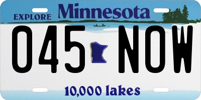 MN license plate 045NOW