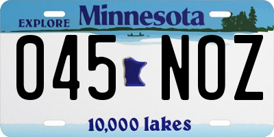 MN license plate 045NOZ