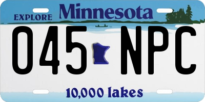 MN license plate 045NPC
