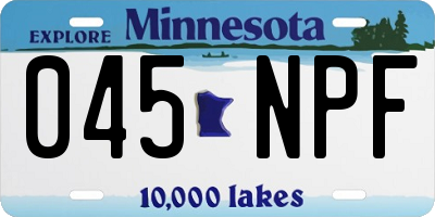 MN license plate 045NPF
