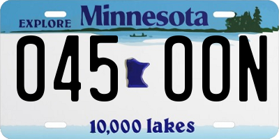 MN license plate 045OON