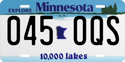 MN license plate 045OQS