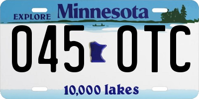 MN license plate 045OTC