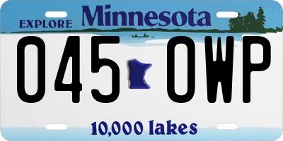 MN license plate 045OWP