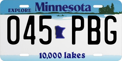 MN license plate 045PBG