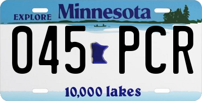 MN license plate 045PCR