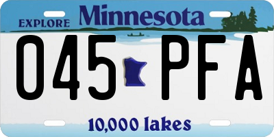 MN license plate 045PFA