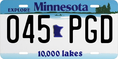 MN license plate 045PGD
