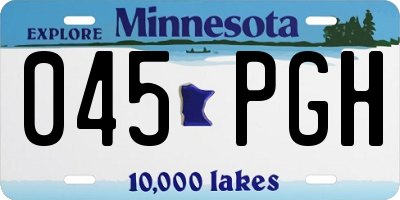 MN license plate 045PGH