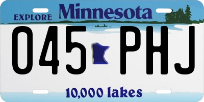 MN license plate 045PHJ
